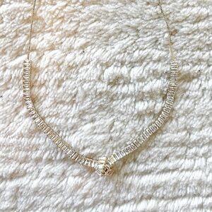 Statement Baguette CZ Faux Diamond Gold Knot Necklace Dainty Choker Vintage 90’s